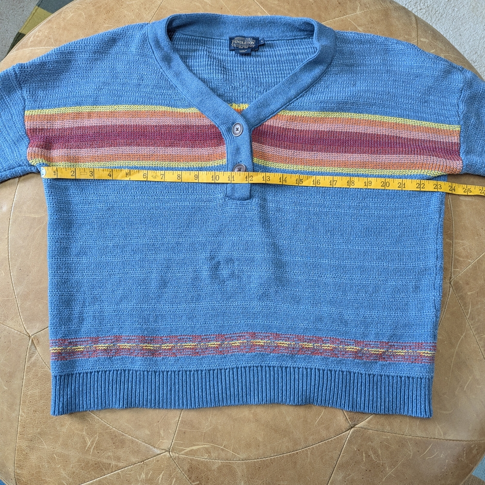 Pendleton Blue Striped Sweater - image 5